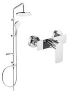 Ensemble de douche mural Mexen Erik avec pommeau et mitigeur de douche Alfa, chrome - 745740205-00