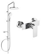 Mexen Alfa Erik ensemble de douche à montage mural avec pomme de douche et robinet de douche, chrome - 745740205-00