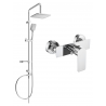 Mexen Alfa Sven ensemble de douche en saillie avec pommeau de douche et mitigeur de douche, chrome - 745740262-00