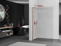 Mexen Kioto L paroi de douche Walk-in 100 x 200 cm, transparent, laiton brossé - 800-100-103-65-00