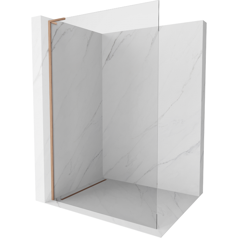 Mexen Kioto L paroi de douche Walk-in 100 x 200 cm, transparent, cuivre brossé - 800-100-103-65-00
