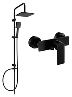 Ensemble de douche Mexen Tord mural avec pomme de douche et mitigeur Alfa, noir - 745740200-70