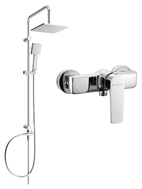 Mexen Lynx Tord, ensemble de douche apparent avec pomme de douche et mitigeur, chromé - 745940200-00