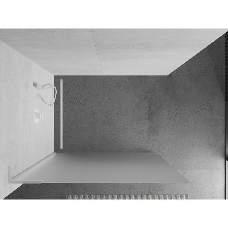 Mexen Kioto L paroi de douche Walk-in 70 x 200 cm, givrée, blanche - 800-070-103-20-30