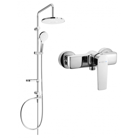 Mexen Erik ensemble de douche apparente avec pommeau de douche et mitigeur Lynx, chrome - 745940205-00
