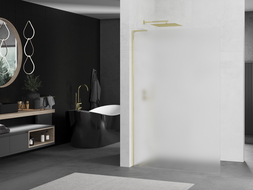 Mexen Kioto L paroi de douche Walk-in 80 x 200 cm, givré, doré - 800-080-103-50-30