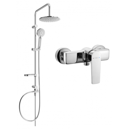 Mexen Carl ensemble de douche en saillie avec pomme de douche et robinet de douche Lynx, chrome - 745940240-00