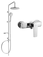 Mexen Lynx Carl ensemble de douche apparent avec pommeau de douche et mitigeur, chrome - 745940240-00