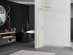 Mexen Kioto L paroi de douche Walk-in 70 x 200 cm, verre dépoli, doré brossé - 800-070-103-55-30