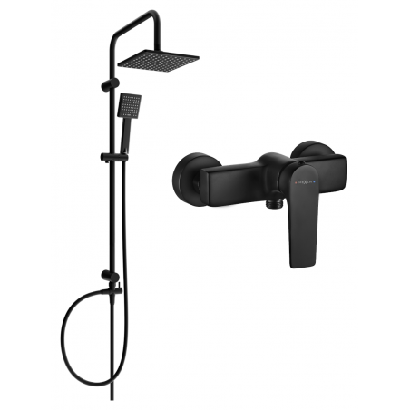 Mexen Tord ensemble de douche encastré avec pomme de douche et mitigeur Lynx, noir - 745940200-70