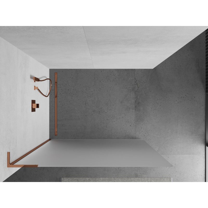 Mexen Kioto L paroi de douche Walk-in 100 x 200 cm, givre, or rose - 800-100-103-60-30