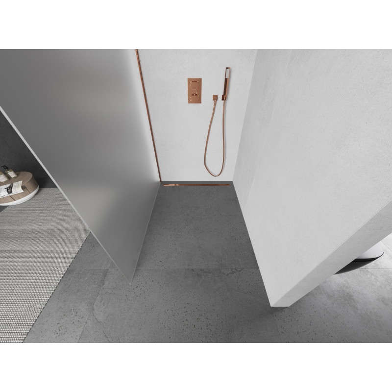 Mexen Kioto L panneau de douche Walk-in 110 x 200 cm, givré, or rose - 800-110-103-60-30