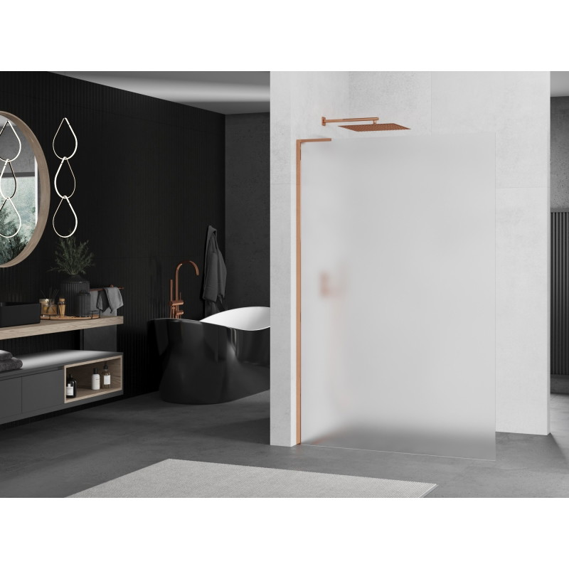 Mexen Kioto L panneau de douche Walk-in 110 x 200 cm, givré, or rose - 800-110-103-60-30
