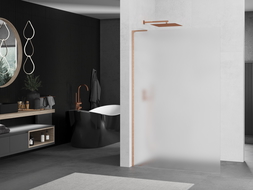 Parois de douche Mexen Kioto L Walk-in 80 x 200 cm, verre dépoli, laiton brossé - 800-080-103-65-30