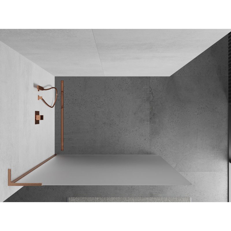 Mexen Kioto L paroi de douche Walk-in 110 x 200 cm, givrée, cuivre brossé - 800-110-103-65-30