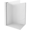 Mexen Kioto L paroi de douche Walk-in 90 x 200 cm, givré, gris ardoise brossé - 800-090-103-66-30