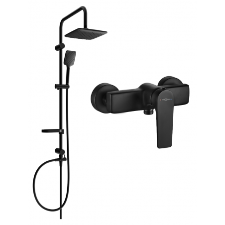 Ensemble de douche apparent Mexen Sven avec pomme de douche et mitigeur Lynx, noir - 745940262-70