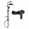 Ensemble de douche apparent Mexen Sven avec pomme de douche et mitigeur Lynx, noir - 745940262-70