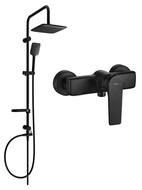 Ensemble de douche apparent Mexen Sven avec pomme de douche et mitigeur Lynx, noir - 745940262-70