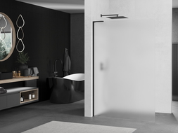 Mexen Kioto L paroi de douche Walk-in 90 x 200 cm, givrée, noire - 800-090-103-70-30