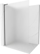 Mexen Kioto L paroi de douche Walk-in 100 x 200 cm, givré, noir - 800-100-103-70-30