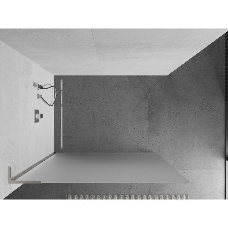 Mexen Kioto L paroi de douche Walk-in 70 x 200 cm, givre, nickel brossé - 800-070-103-97-30