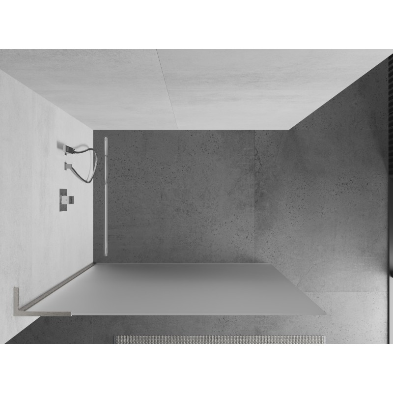 Mexen Kioto L paroi de douche Walk-in 80 x 200 cm, givré, nickel brossé - 800-080-103-97-30