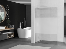 Mexen Kioto L paroi de douche Walk-in 70 x 200 cm, transparent/givre, blanc - 800-070-103-20-35