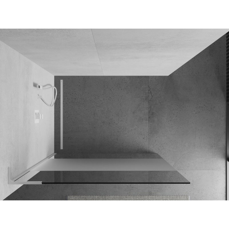Mexen Kioto L paroi de douche Walk-in 100 x 200 cm, transparent/givre, blanc - 800-100-103-20-35