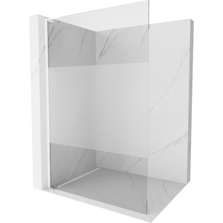 Mexen Kioto L paroi de douche Walk-in 100 x 200 cm, transparent/neutre, blanche - 800-100-103-20-35