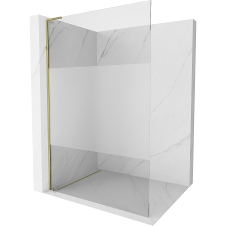 Mexen Kioto L paroi de douche Walk-in 70 x 200 cm, transparent/frosté, doré - 800-070-103-50-35