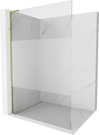 Mexen Kioto L paroi de douche Walk-in 100 x 200 cm, transparent/frosté, doré - 800-100-103-50-35