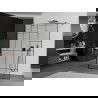 Mexen Kioto paroi de douche autonome 100 x 200 cm, motif noir 8 mm, gris fusil brossé - 800-100-002-66-78