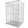 Mexen Kioto paroi de douche autonome 120 x 200 cm, motif noir 8 mm, gun gray brossé - 800-120-002-66-78