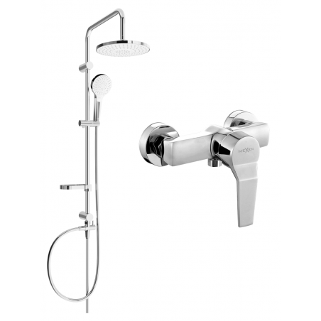 Mexen Caro Erik ensemble de douche apparent avec pomme de douche et mitigeur de douche, chromé - 746640205-00