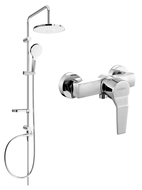 Mexen Erik ensemble de douche en saillie avec pomme de douche et robinet de douche Caro, chrome - 746640205-00