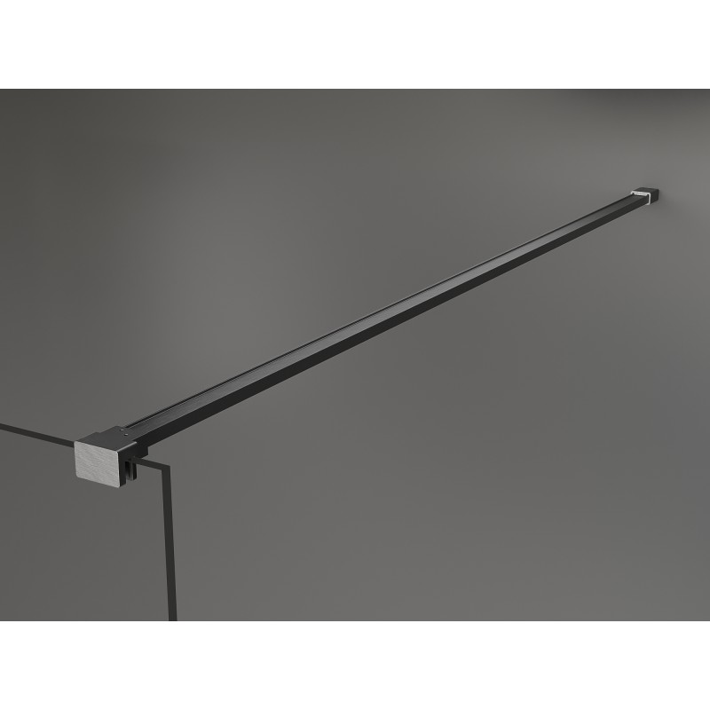 Mexen Kioto paroi de douche autoportante 130 x 200 cm, motif noir 8 mm, gun gray brossé - 800-130-002-66-78