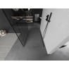 Mexen Kioto paroi de douche autoportante 140 x 200 cm, motif noir 8 mm, gray gun brossé - 800-140-002-66-78