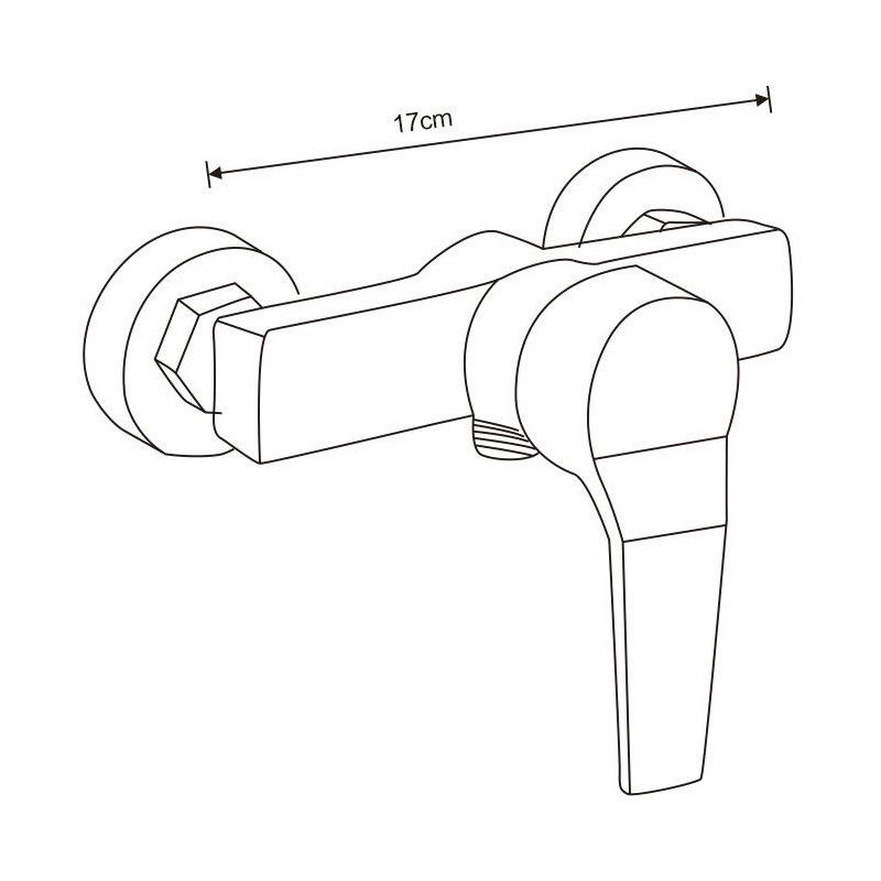 Mexen Caro Carl ensemble de douche extérieur avec pommeau de douche et robinet de douche, chromé - 746640240-00