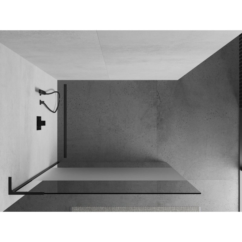 Mexen Kioto L Paroi de douche Walk-in 80 x 200 cm, transparent/givré, noir - 800-080-103-70-35