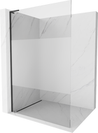 Kioto L panneau de douche Walk-in 80 x 200 cm, transparent/mat, noir - 800-080-103-70-35