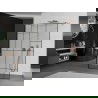 Mexen Kioto paroi de douche autonome 140 x 200 cm, motif noir 8 mm, laiton brossé - 800-140-002-65-78