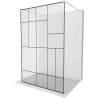 Mexen Kioto paroi de douche autonome 110 x 200 cm, motif noir 8 mm, nickel brossé - 800-110-002-97-78