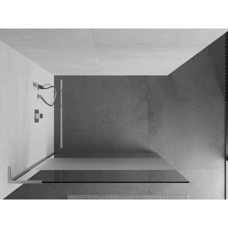 Mexen Kioto L paroi de douche Walk-in 70 x 200 cm, transparent/givré, nickel brossé - 800-070-103-97-35