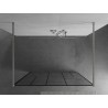 Mexen Kioto paroi de douche autoportante 130 x 200 cm, motif noir 8 mm, nickel brossé - 800-130-002-97-78