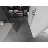 Mexen Kioto paroi de douche autoportante 130 x 200 cm, motif noir 8 mm, nickel brossé - 800-130-002-97-78