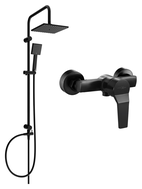 Mexen Caro Tord ensemble de douche apparent avec pomme de douche et robinet de douche, noir - 746640200-70