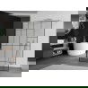 Mexen Kioto paroi de douche autoportante 140 x 200 cm, motif noir 8 mm, nickel brossé - 800-140-002-97-78