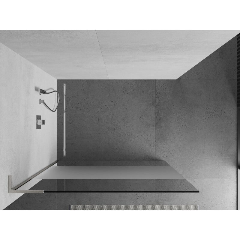 Mexen Kioto L paroi de douche Walk-in 80 x 200 cm, transparent/givre, nickel brossé - 800-080-103-97-35