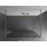Mexen Kioto paroi de douche indépendante 130 x 200 cm, motif noir 8 mm, finition dorée brossée - 800-130-002-55-78